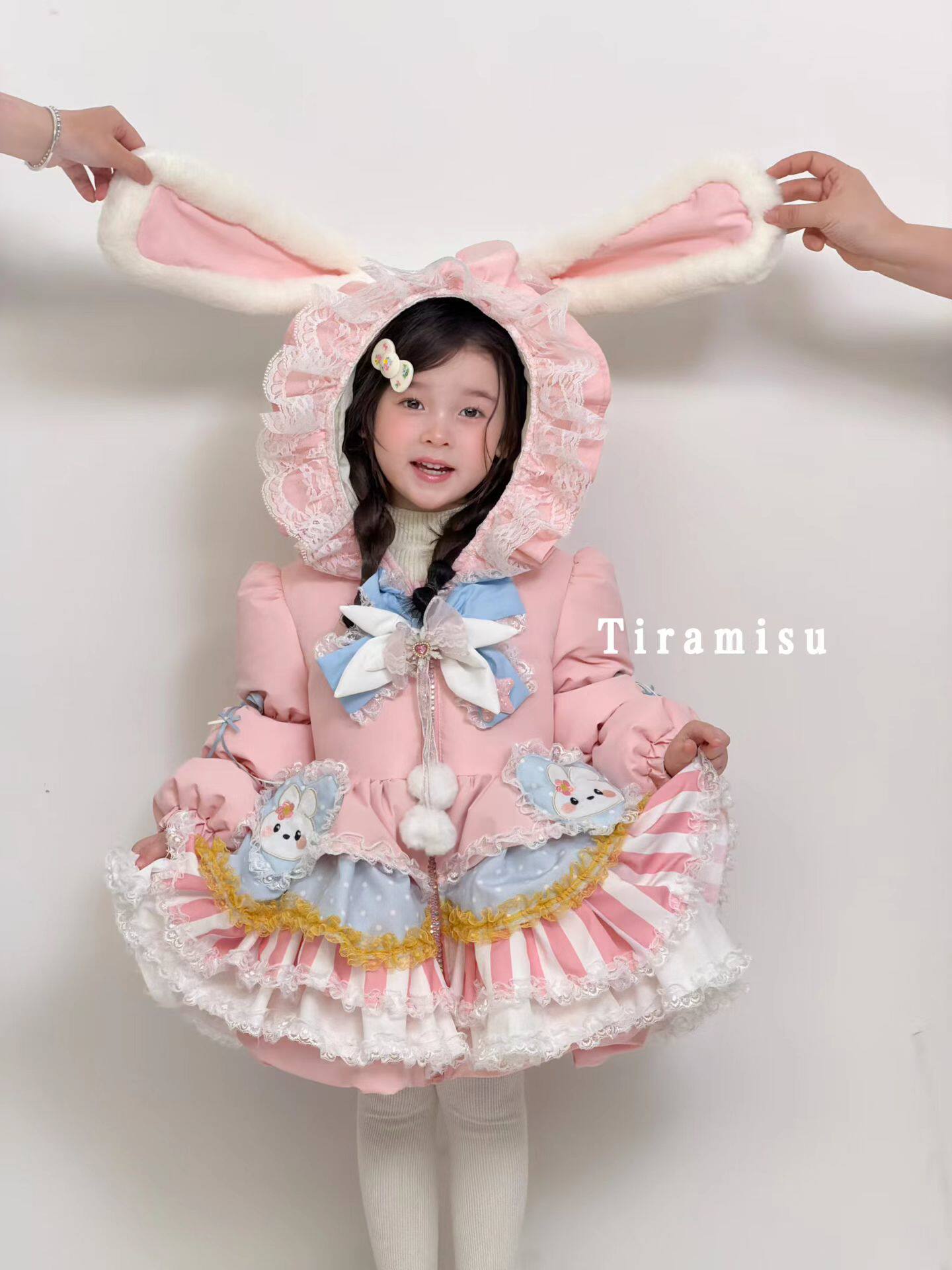Tiramisu女童羽绒服2026秋冬新儿童洋气宝宝洛丽塔小兔子保暖外套