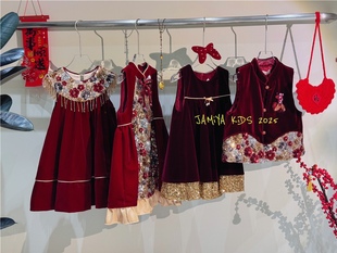 Jamiya年款合集女童连衣裙25秋冬新款儿童新中式国风背心裙马甲