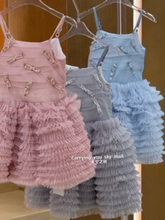 天空之城女童连衣裙2026春夏辛苦儿童女孩甜美芭蕾风吊带公主裙