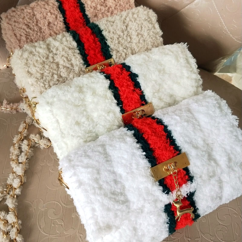 珊瑚绒手工编织包diy网格材料包自制绒线包单肩斜跨小香风泫雅风