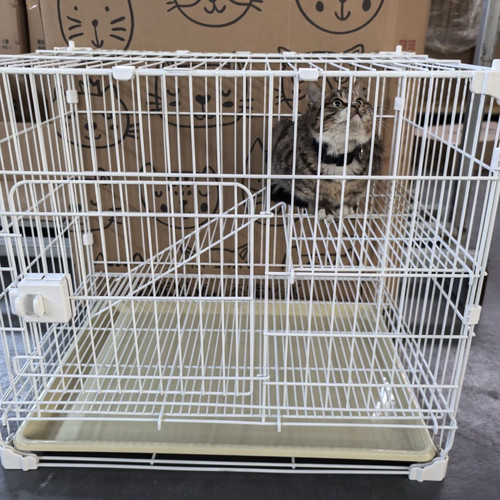 【泊艺特加粗双层猫笼】70*52*60cm假一赔十户外漆中小型猫咪笼