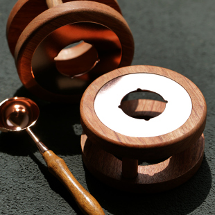 火漆印章熔炉花梨木火漆勺子小熔炉融化蜡粒工具火漆印章套装 全套