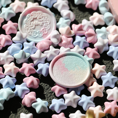 星星火漆印章蜡粒马卡龙色