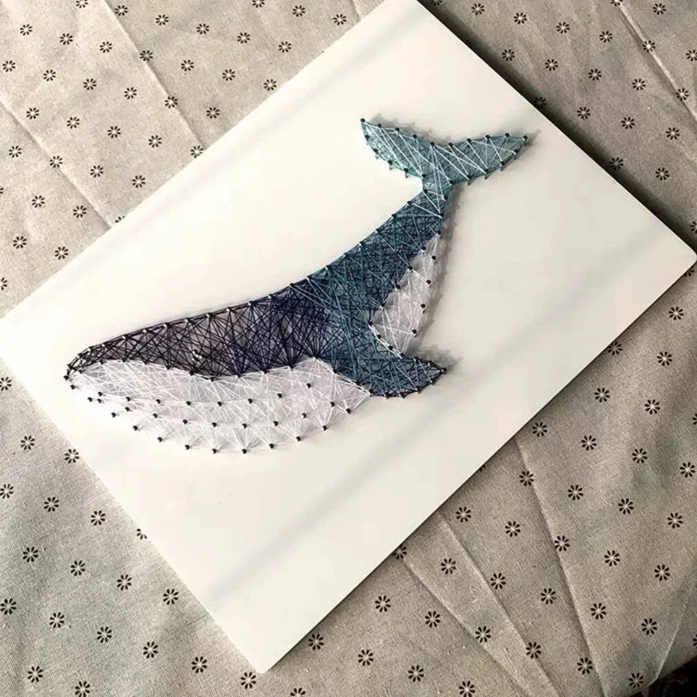星空猫动物钉子绕线画DIY手工画