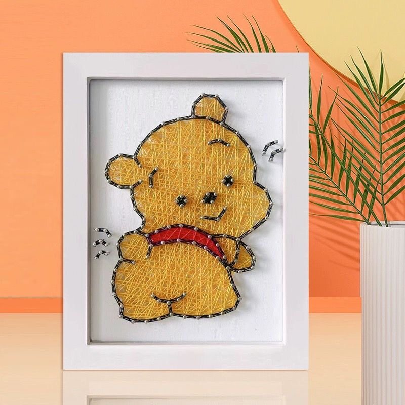 卡通动物儿童手工课创意绕线画