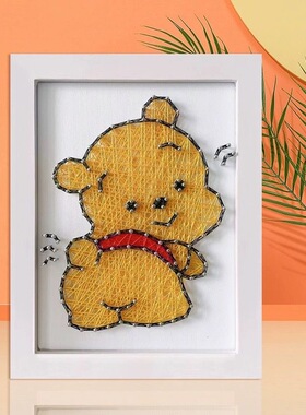 卡通动物儿童手工课创意绕线画