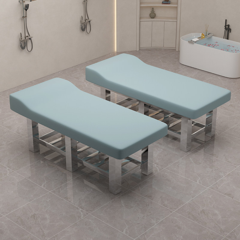 加粗不锈钢造型美容床防水皮革适用美容院理疗馆推拿按摩洗浴搓背