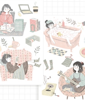 38包u王见货木蝉司 原创 宅家 购物 贴纸手帐 可爱风