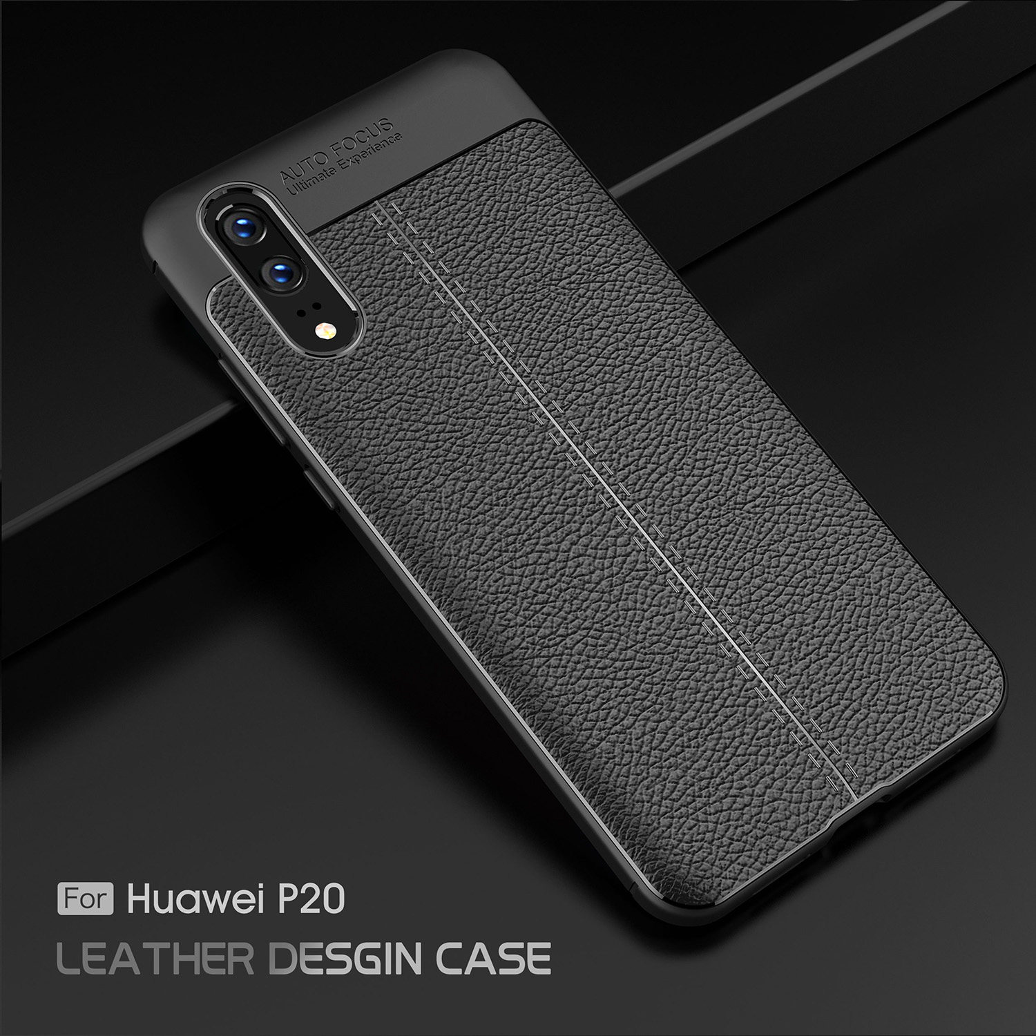 适用华为p20手机壳男款磨砂皮纹p20pro保护套散热皮套p20硅胶全包镜头