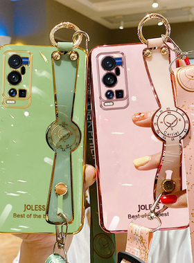 哥伦巴斯适用vivox60tpro+手机壳女款潮高档x60tpro+硅胶防摔软壳V2056A全包镜头网红ins奢华x60t+新款腕带简