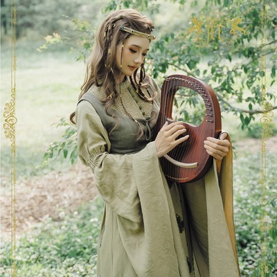 绳绣打缆西幻奇幻丝麻常礼服