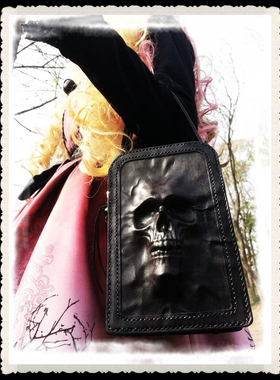 FEE CAFE【Necromancy死灵魔法】男女 立体皮雕小牛皮万圣节真皮