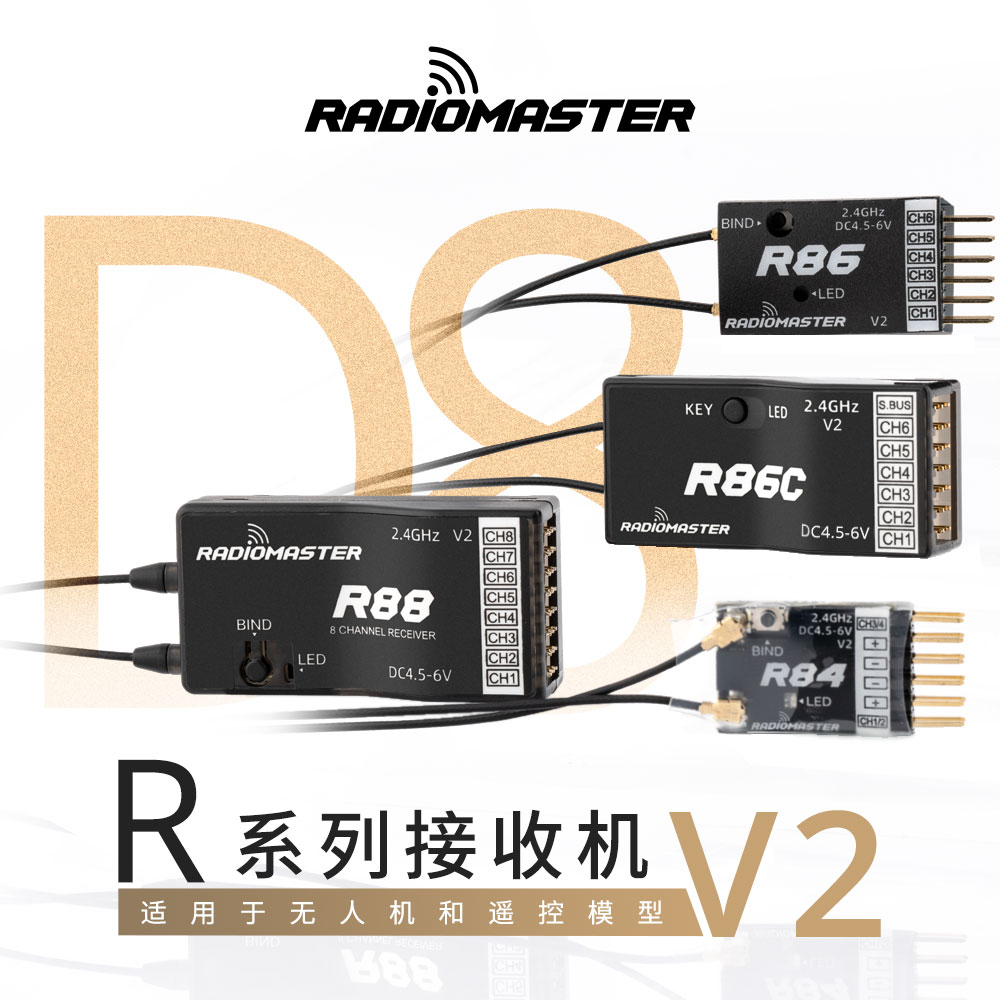 RadioMaster R86C&R88接收机兼容D8/D16/SFHSS协议固定翼无人机用 玩具/童车/益智/积木/模型 遥控飞机零配件 原图主图