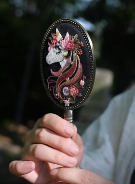 小白马刺绣diy手工材料包童话风