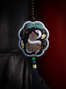 花寄 生肖蛇香囊刺绣diy手工材料包自制平安车挂件蛇香包国风礼物