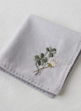 花寄 刺绣diy手工材料包手帕自制手绢定情信物可绣字男友新年礼物