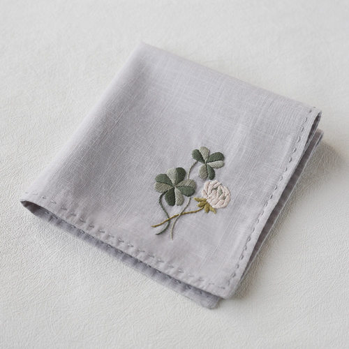 花寄刺绣diy材料包手帕四叶草