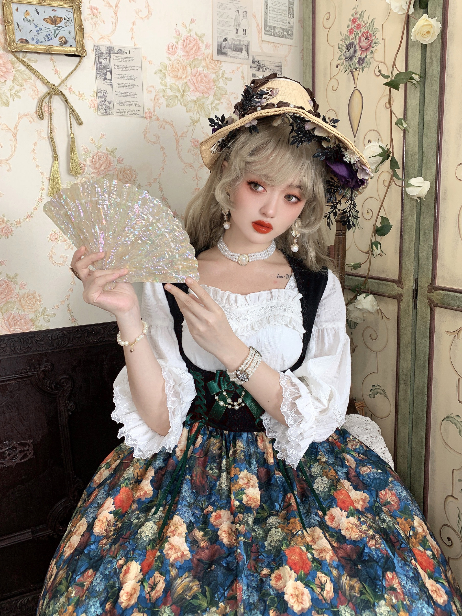 现货玫瑰庄园lolita胸款背心