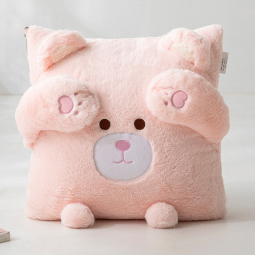 加绒加厚兔毛绒抱枕被子两用