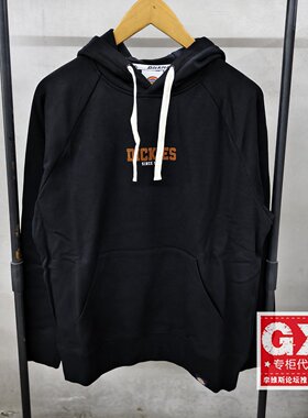 Dickies 男款圆领Logo蓝色印花宽松连帽运动卫衣DK0A87FEBLK1