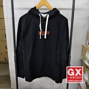 Dickies 男款圆领Logo蓝色印花宽松连帽运动卫衣DK0A87FEBLK1