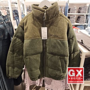 A05982 军绿休闲秋冬毛呢立领羽绒服LMT009003206770 正品 LEE男士