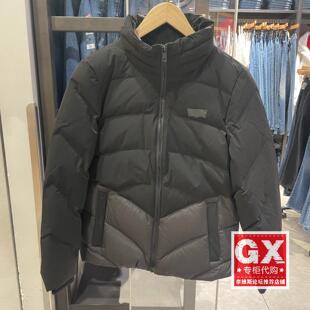 正品 0000 Levis李维斯2023拉链立领黑色简约拼色女士羽绒服A8594