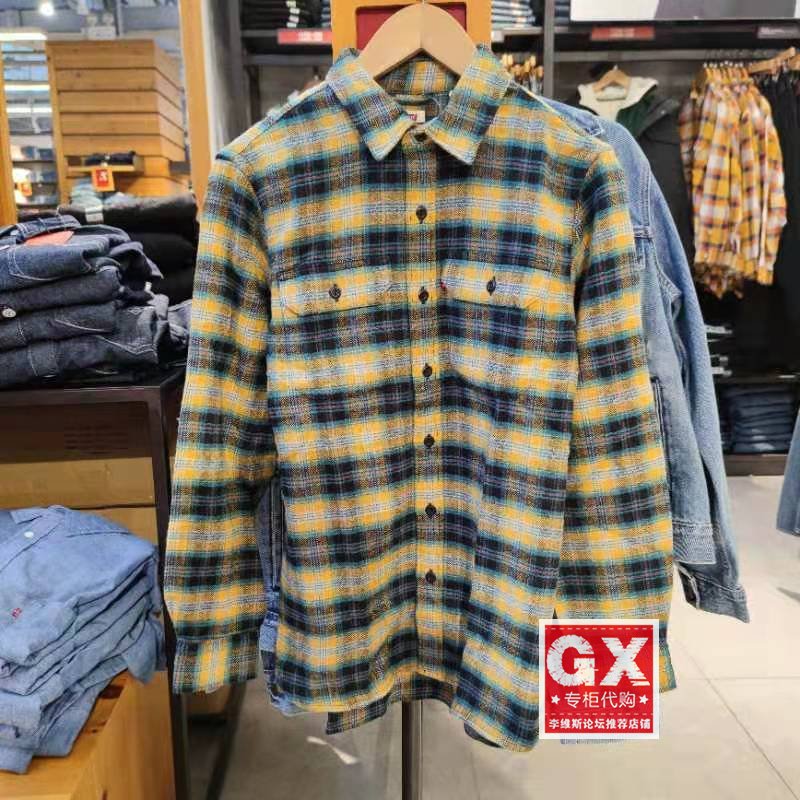 GX出品Levi's李维斯 19573-0145 男磨毛纯棉格子时尚长袖休闲衬衫 男装 衬衫 原图主图