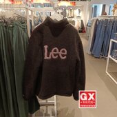 Lee23秋冬黑色舒适版 仿羊羔绒男立领棉服LUT004376101313 K11000