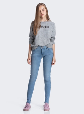 GX出品 Levis李维斯 17780-0082 710女紧身提臀 蓝中腰小脚牛仔裤