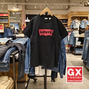 黑色T恤A4391 logo图案男休闲短袖 0001 经典 levis李维斯2022年夏季