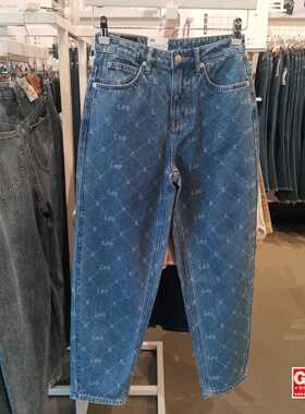 Lee专柜正品 2022秋款女士宽松直筒牛仔裤LWB100411200081-A02349