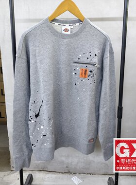 Dickies 男款圆领Logo灰色印花印花宽松休闲运动卫衣DK011053CQ81