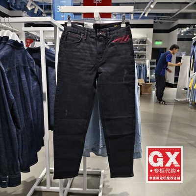 Lee暖岩恒温413标准小直脚黑色女牛仔裤LWB1004132VL00F-A00165