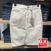 001R4 专柜正品 Levis李维斯女士白色开衩半身裙牛仔时尚 0000