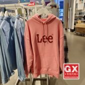 宽松连帽Logo桃红卫衣LUT006413203192 正品 Lee韩国设计款 A04853