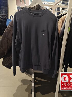 Lee正品25春男款长袖圆领套头黑色卫衣LMT010000207728-A07958