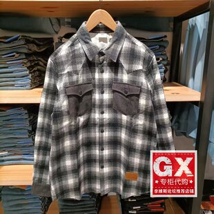 专柜正品Levis李维斯男士灯芯绒格子宽松长袖衬衫004YY-0002