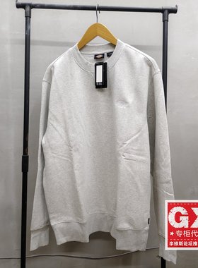 Dickies男圆领Logo灰色宽松加绒印花宽松休闲运动卫衣DK012292CL8
