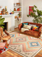 Moroccan ethnic style carpet, Bohemian living room carpet, home color bedroom sofa floor mat, washable thumbnail 6