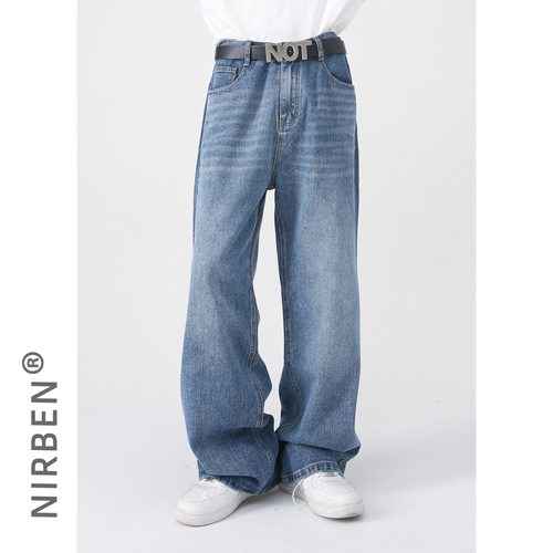nirben牛仔|  基础走量款 十色可选宽松半松紧腰宽松直筒牛仔长裤