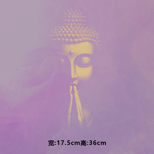高级烫画图案新款模糊合十佛像烫画贴印花衣服热转印白墨烫画布贴