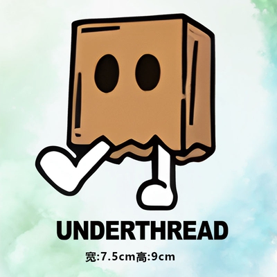潮牌under纸箱小卡通图案烫画贴时尚印花衣服贴热转印白墨贴纸