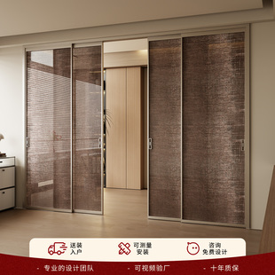 单玻夹丝门推拉门厨房门客厅阳台玻璃门室内折叠门隔断门定制新款