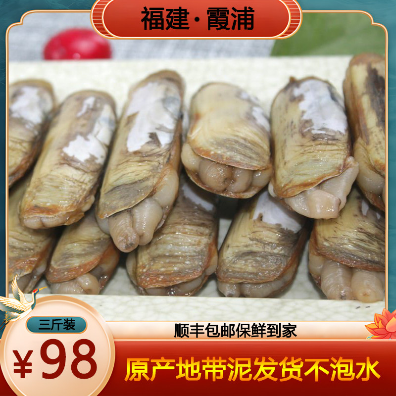 【余小小】福建霞浦特产 两斤竹蛏 蛏子 海蛏 鲜活带泥 水产 无沙