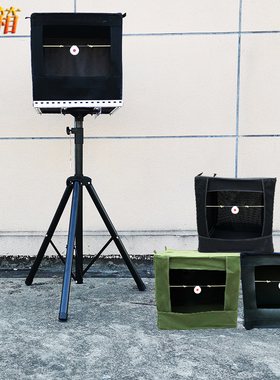 弹弓靶箱加厚支架消音布软弹练习钢珠防吐弹把箱靶心室内训练靶子