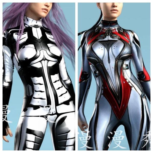 3D印图盔甲感机器人女科幻感科技舞会赛车车模贴身舞台服装
