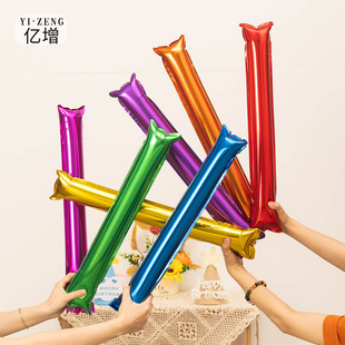印字定制加油棒打气助威棒充气棒长条运动会拉拉队气球棒槌长气球