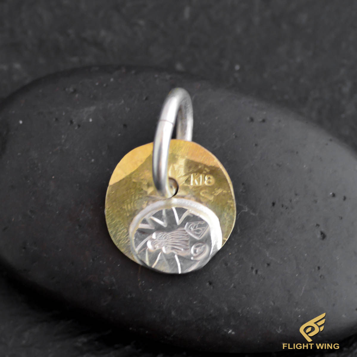 日本高山隆stoplight正品sl小牌k18项链吊坠男女手工银饰小配饰