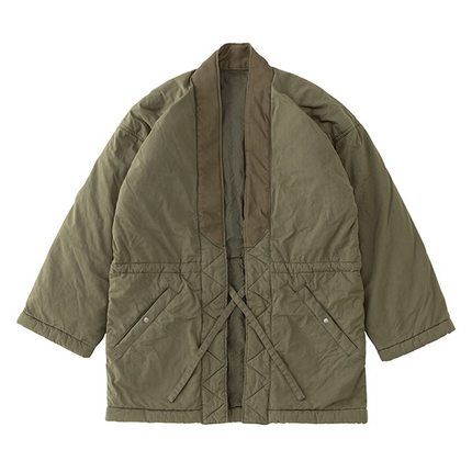 Visvim19ss新中长款道袍橄榄绿size2潮牌男装薄棉衣春秋